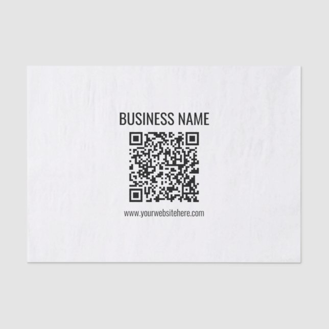 Customizable QR code & Business Name Tissue Paper (Front)
