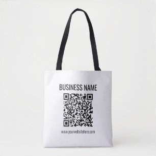 Customizable QR code & Business Name Tote Bag