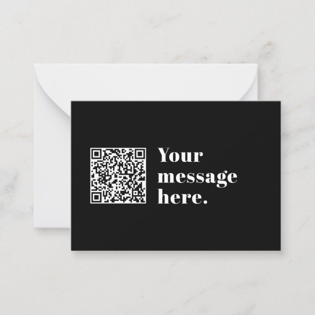 Customizable QR code & Editable Retro Text Card (Front)