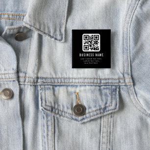 Customizable QR Code & Editable Text Design 2 Inch Square Button