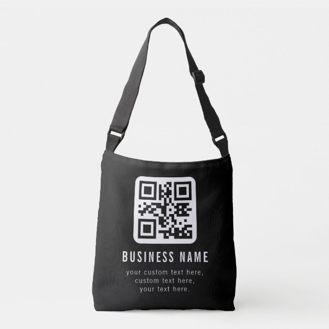 Customizable QR Code & Editable Text Design Crossbody Bag (Front)