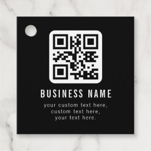 Customizable QR Code & Editable Text Design Favour Tags