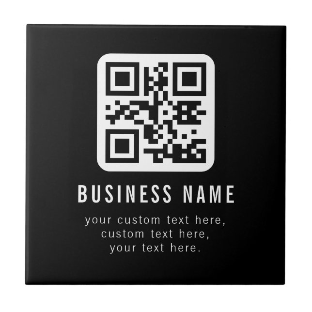 Customizable QR Code & Editable Text Design Tile (Front)