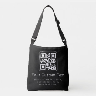 Customizable QR Code & Editable Text Template Crossbody Bag