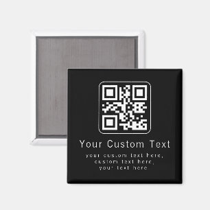 Customizable QR Code & Editable Text Template Magnet