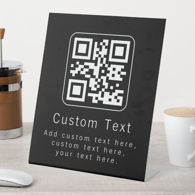 Customizable QR Code & Editable Text Template Pedestal Sign (In SItu)