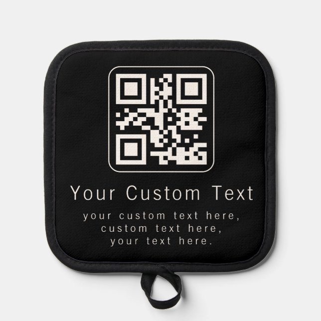 Customizable QR Code & Editable Text Template Pot Holder (Front)