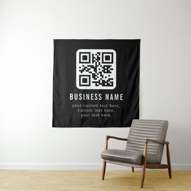 Customizable QR Code & Editable Text Template Tapestry (In Situ)