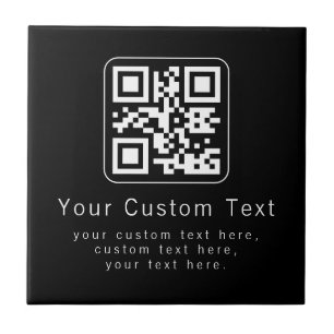 Customizable QR Code & Editable Text Template Tile