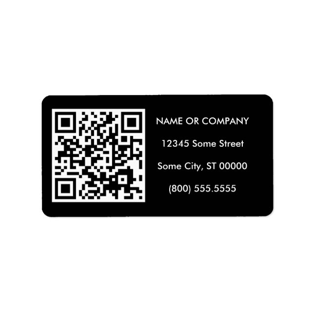 customizable QR code Label (Front)