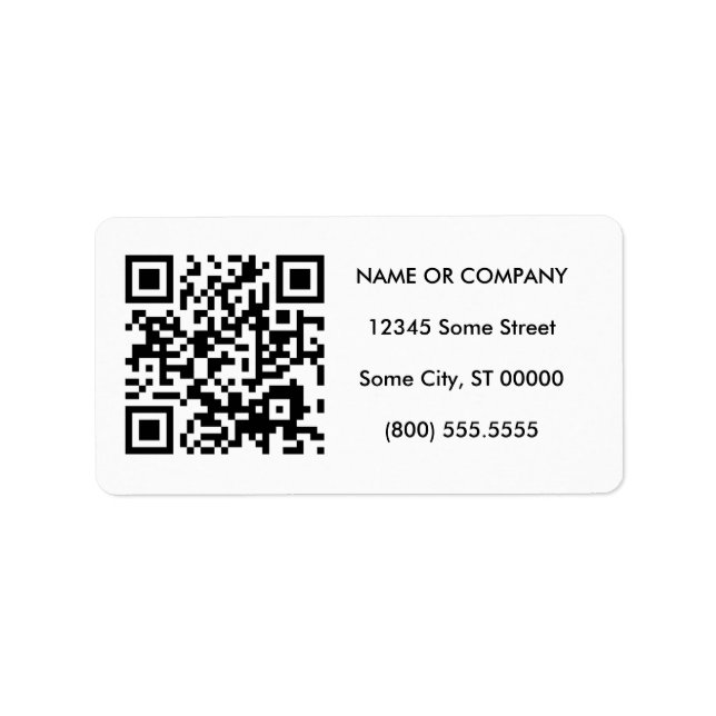 customizable QR code Label (Front)