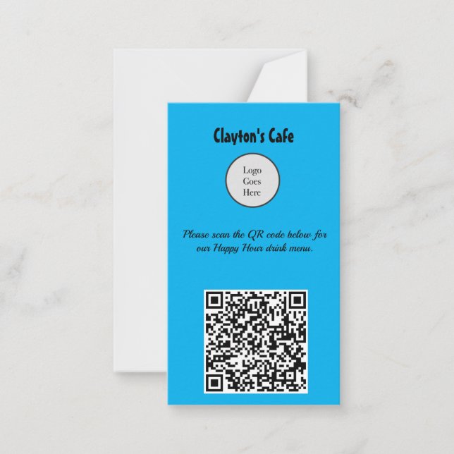 Customizable QR Code Restaurant Happy Hour Menu (Front)