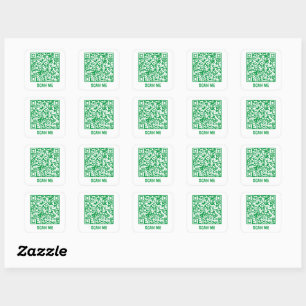 Customizable QR code SCAN ME green Square Sticker