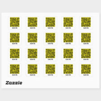 Customizable QR code SCAN ME yellow Square Sticker