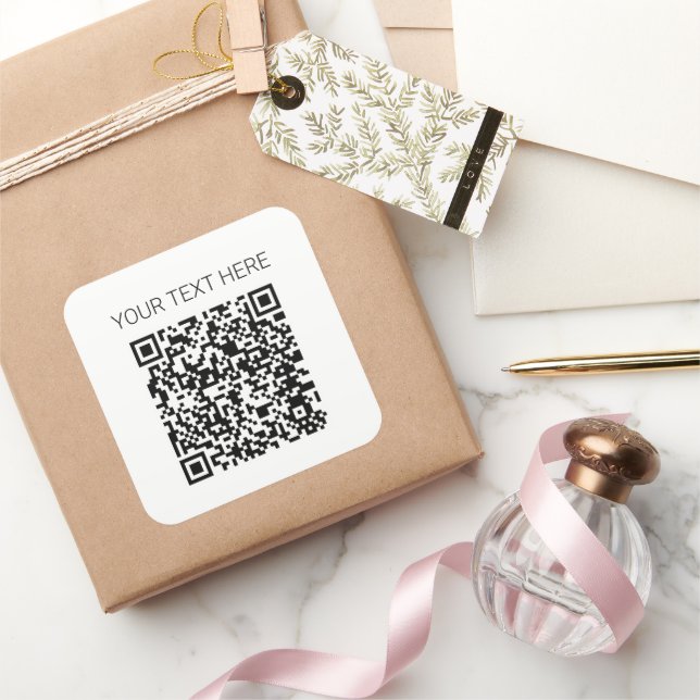Customizable QR Code Sign Square Sticker (Gifting)