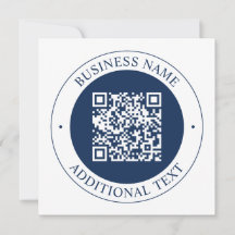 Customizable QR code & Text | Dark Navy Blue