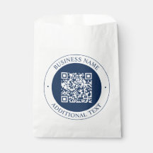 Customizable QR code & Text | Dark Navy Blue