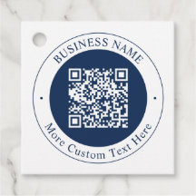 Customizable QR code & Text | Dark Navy Blue