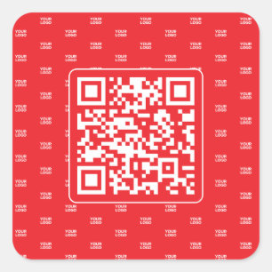 Customizable QR code with Your Logo or Image Tiled Square Sticker