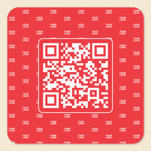 Customizable QR code with Your Logo or Image Tiled Square Sticker