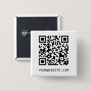 Customizable QR Code Your Webpage Link 2 Inch Square Button