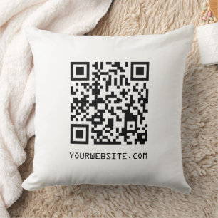 Customizable QR Code Your Webpage Link Throw Pillow