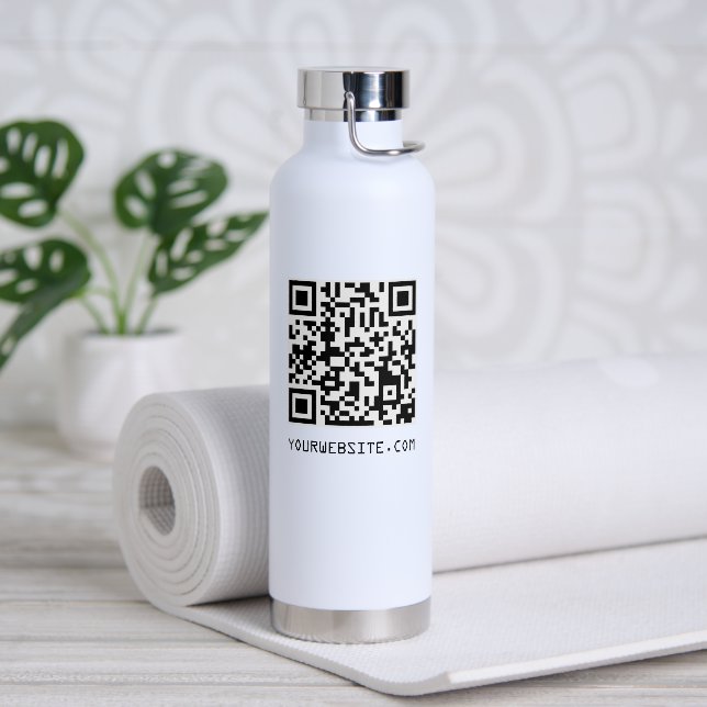 Customizable QR Code Your Webpage Link Water Bottle (Yoga)