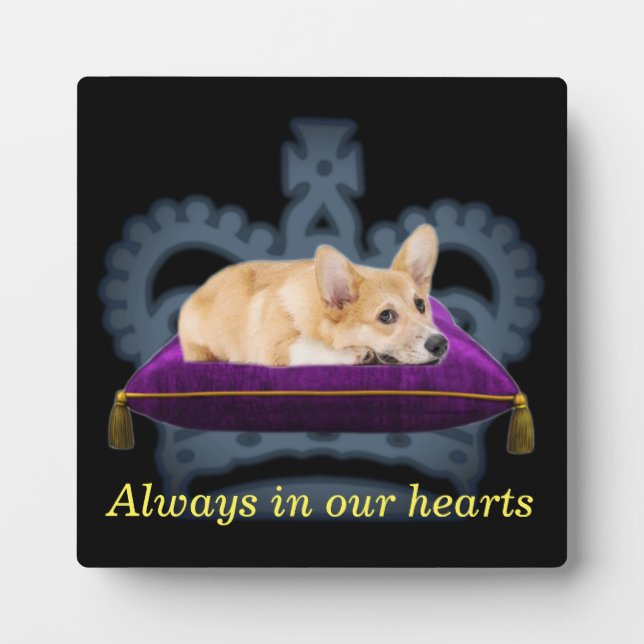Customizable Queen corgi cushion crown Postcard Plaque (Front)
