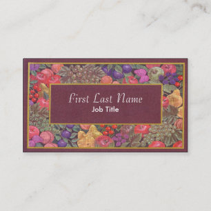 Customizable quilted fruit design business cards