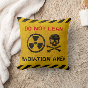 Customizable Radiation Area Warning Throw Pillow