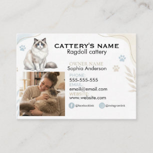 Customizable Ragdoll Cattery Business Card
