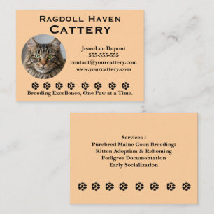 Customizable Ragdoll Cattery Business Card