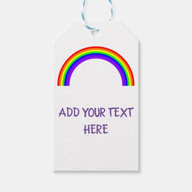 Customizable !!! Rainbow     Gift Tags (Front)