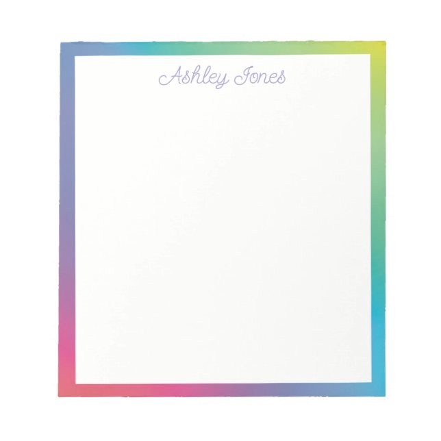 Customizable Rainbow Gradient  Notepad (Front)