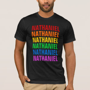 Customizable Rainbow Repeated Text Tee