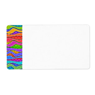 Customizable RAINBOW STRIPES AVERY LABEL (side)