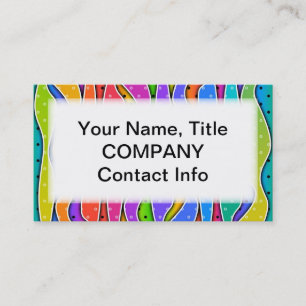 Customizable RAINBOW STRIPES BUSINESS CARDS