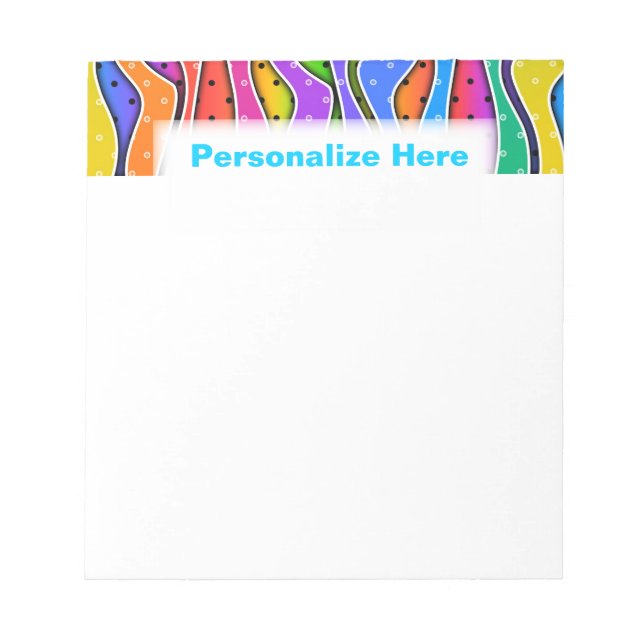 Customizable RAINBOW STRIPES NOTEPAD (Front)