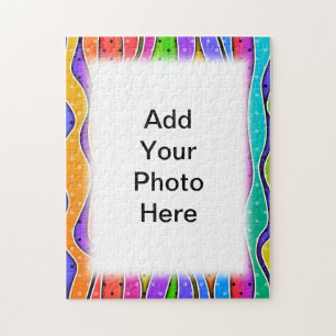 Customizable RAINBOW STRIPES PUZZLE FRAME