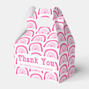 Customizable Rainbow Thank You Birthday Party Favor Box