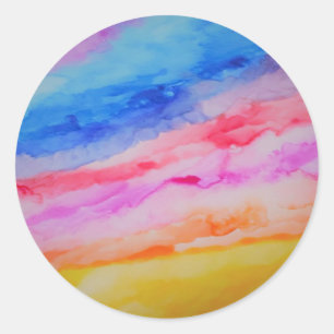 Customizable Rainbow Watercolor Sticker