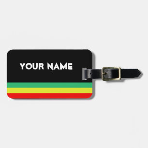 Customizable Rasta-Striped Luggage Tag
