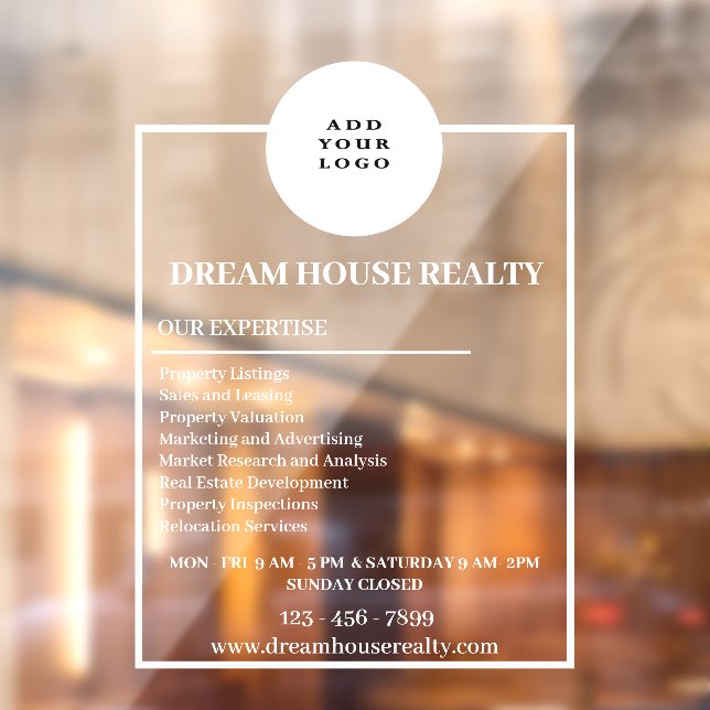 Customizable Real Estate Window Decals (Sheet 2)