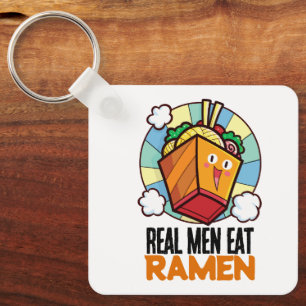 Customizable Real Men Eat Ramen Keychain