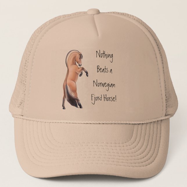 Customizable Rearing Norwegian Fjord Horse Hat (Front)