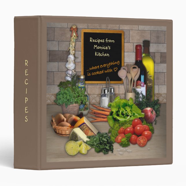 Customizable Recipes Binder (Front/Spine)