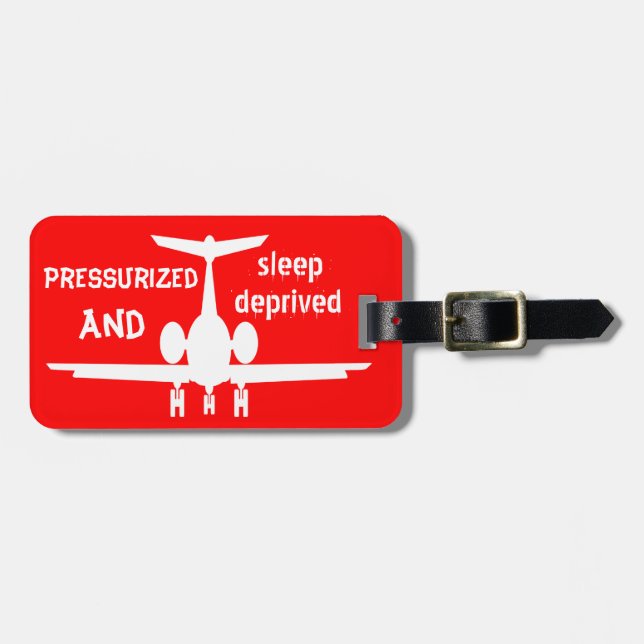 Customizable Red Airplane Luggage Identity Tag (Front Horizontal)