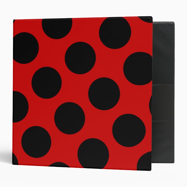Customizable Red and Black Polka Binder (Front/Inside)