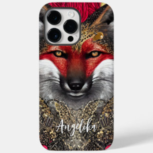 Customizable Red and Gold Fox Design Case-Mate iPhone 14 Pro Max Case