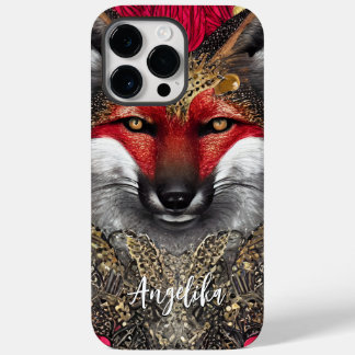 Customizable Red and Gold Fox Design Case-Mate iPhone 14 Pro Max Case